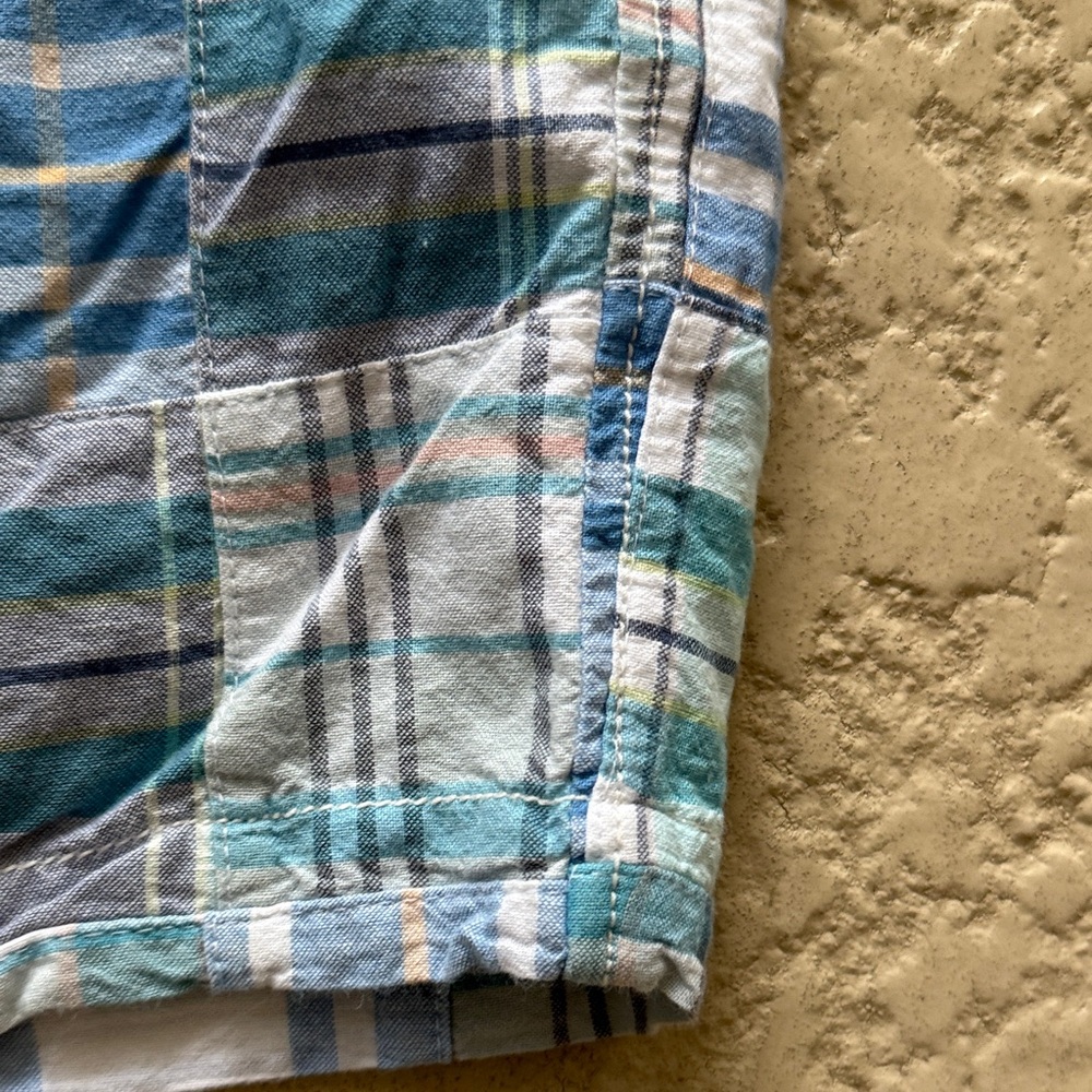 VTG GH Bass Madras Men's Multi-Color Plaid Flat Front Shorts - Picture 4 of 5